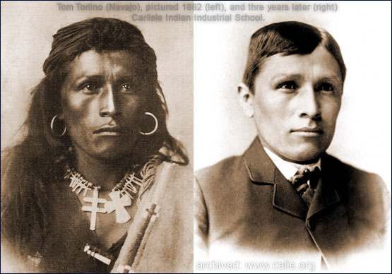 Tom Torlino (Navajo), before and after entering boarding school